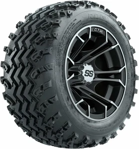 GTW 10" Spyder Matte Gray/Machined Wheels on 18x9.5 Rogue All Terrain Tires (4) - Picture 1 of 6