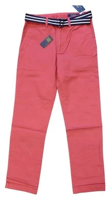 Polo Ralph Lauren Boy's Flat Front Chino Pants with Belt SZ 18 Nantucket Red NWT - Image 1 of 4