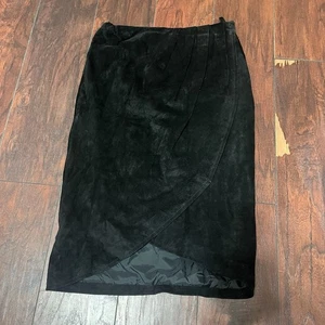 Vintage Chia Wildleder Plissee Wickel Bleistiftrock Größe 14 - Bild 1 von 10
