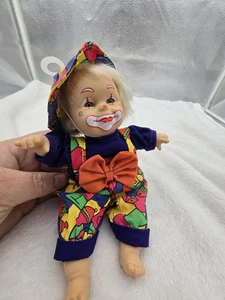 Vintage Gi-Go Toy Beanie Clown Baby Puppe. - Bild 1 von 4