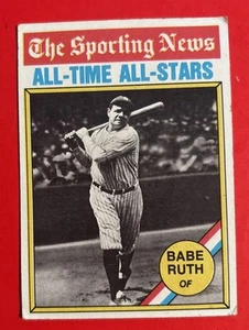 1976 Topps Babe Ruth #345 All-Time All-Star New York Yankees Vtg Baseball Card  - Picture 1 of 2