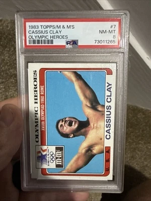 1983 Topps M & M’s Olympic Heroes Cassius Clay Muhammad Ali PSA 8 NM-MT - Image 1 of 3