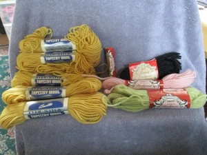 Vintage Yarn Lot - Bucilla Ever Match Tapestry Virgin Wool & Scovill Dritz Wool - Picture 1 of 11