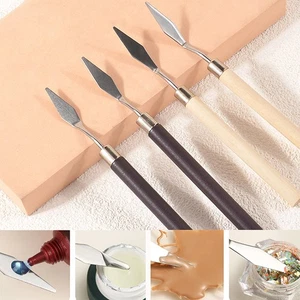 Stainless Steel Nail Polish Glue Smudge Dyeing Pwder Sticks With Wooden Handle - Imagen 1 de 9
