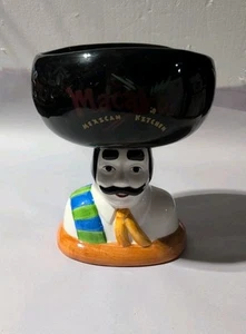 VINTAGE MACAYO'S MEXICAN RESTAURANT MARGARITA MUG GUACAMOLE DISH MALE CERAMIC - Picture 1 of 6