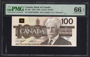 Canada 100 Dollars 1988 BC-60c Uncirculated Grade 66 - Picture 1 of 2