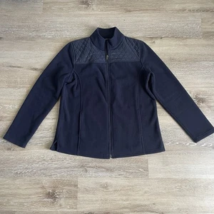 Talbots Jacke/Mantel Damen Medium marineblau gesteppt Fleece durchgehender Reißverschluss Stehkragen - Bild 1 von 7