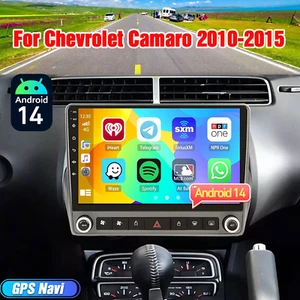 Android 14 For Chevrolet Camaro 2010-2015 CarPlay Car Radio Stereo GPS+ SWC Wifi - Picture 1 of 59