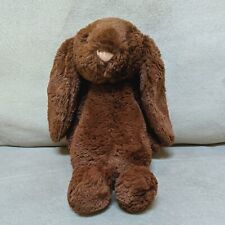Jellycat Chocolate Bunny Rabbit Plush Stuffed Brown 12" Soft Pink Nose b4