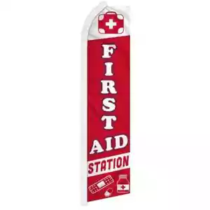 Bandera publicitaria de estación de primeros auxilios Swooper para atención de emergencia ayuda médica - Imagen 1 de 7