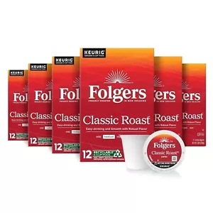 Folgers Classic Roast Medium Roast Coffee, 72 Keurig K-Cup Pods - Picture 1 of 3