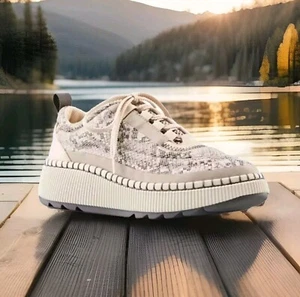 NUEVO Zapatos Sayah para Mujer (ELIGE LA TALLA) COUGAR Taupe Estampado de Serpiente Plataforma Zapatilla. - Imagen 1 de 17