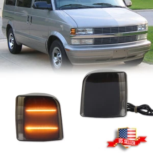 2X Smoked Amber LED Side Corner Lights For 1995-2005 Chevrolet Astro GMC Safari - Picture 1 of 10