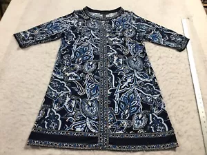 International Concepts Shirt Dress Plus Size 2X Blue Geometric Short Slv Long - Picture 1 of 11