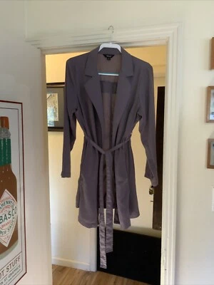 Simply Vera Vera Wang Women’s Dusty Purple Belted Jacket Trench Coat Size XL - Image 1 of 4