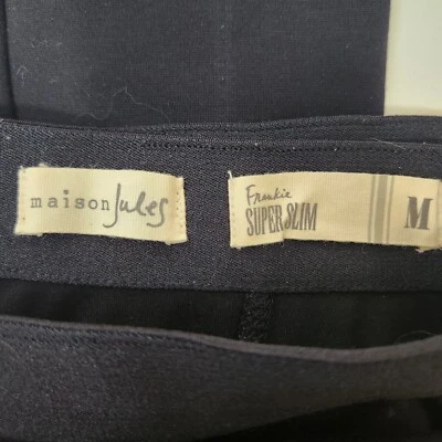 Maison Jules Black Skinny Leg Pants Sz Medium Frankie Super Slim Rear Zipper - Image 1 of 4