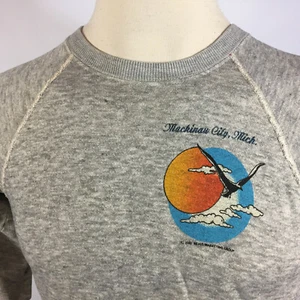 Vintage 70s 80s Tropix Togs Mackinaw City Michigan Raglan Sweatshirt T Shirt USA - Picture 1 of 8