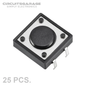 25 X 12x12x4.3mm Through Hole Momentary Tactile NO SPST Push Button Switch DIP4 - Picture 1 of 7