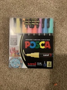 Uni-Posca Paint Marker - Soft Colors - Set of 8 - PC3M - NEW with FREE Shipping! - Picture 1 of 1