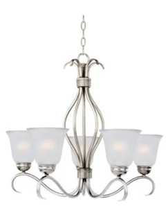 Five Light Chandelier In Satin Nickel By Maxim From The Basix Collection - Picture 1 of 1