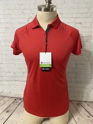 Sunice 3 Button Jill Basic Polo Women’s M Midnight Real Red Polyester NWT - Image 1 of 4