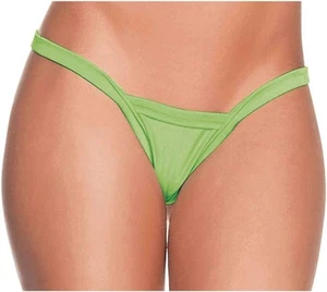 Escante Women's Deep V-Back Thong, Neon Green, One Size - Picture 1 of 1