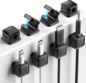8 Pack Magnetic Cord Organizer Cable Smooth Adjustable Easy Secure Cable Manage - Picture 1 of 8