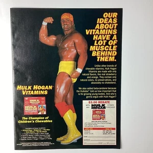 Hulk Hogan Vitamins Advertisement WWF Magazine Ad Page 1991 Wrestling Hulkamania - Picture 1 of 6