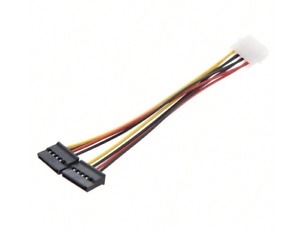 2 Pcs - Y Splitter Molex (4 pin) to 2 x 12 Pin SATA Power Cable 150mm