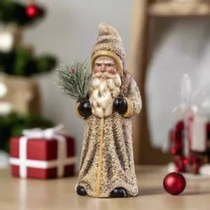 Primitivo Natale Ragon 9,75" Vintage Bianco Tedesco Belsnickle Babbo Natale Berry Bus - Foto 1 di 4