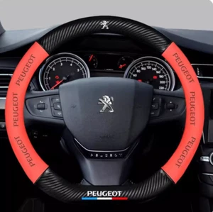 15" PU Leather+Carbon fiber Steering Wheel Cover For PEUGEOT Bipper Boxer Expert - Picture 1 of 9