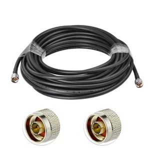 Electronics 50 ft. Black KSR400 Low Loss Coax Cable N-Male to N Male For 3G 4G - Picture 1 of 6