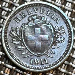 MAGNIFIQUE PIECE DE 1 RAPPEN 1911 B SUISSE (1305 ) ANNÉE RECHERCHÉE - Picture 1 of 2