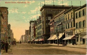 1914. HARRISBURG,PA. MARKET STREET.  CARTOLINA KK10 - Foto 1 di 2