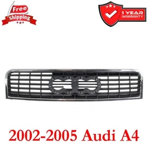 Grille For 2002-2005 Audi A4 Front Chrome With Black Insert Plastic AU1200114 - Picture 1 of 7