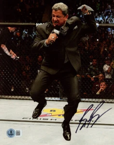 BRUCE BUFFER SIGNED 8x10 PHOTO CELEBRATED MMA UFC ANNOUNCER RARE BECKETT BAS - Picture 1 of 2