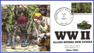 USA2 #2838a U/A COLLINS HAND PAINTED FDC WWII - Allies Retake New Guinea - Picture 1 of 1