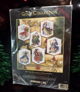 Dimensions Gold Collection 8568 SANTAS ANGELS ORNAMENTS Cross Stitch Kit - Bild 1 von 3