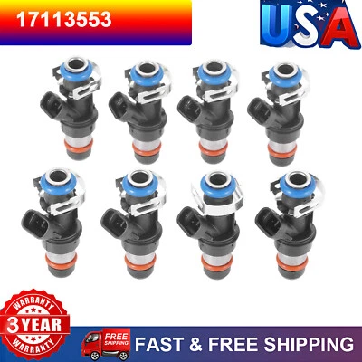 8X Fuel Injectors for Hummer H2 6.0L V8 2003 2004 2005 2006 2007 17113553 - Imagem 1 de 4