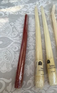 Hearthside Candles Taper 12 Inches Wrapperd Hand-Dipt New in Wrapper off White - Picture 1 of 3
