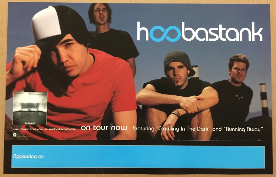HOOBASTANK Rare PROMO TOUR POSTER for 2001 CD USA 11x17 NEVER DISPLAYED  - Image 1 of 1