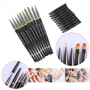 Set 10 pcs Variety Gel Nail Brush Poly Extension Gel Brush-Nail Art Brushes - Picture 1 of 8