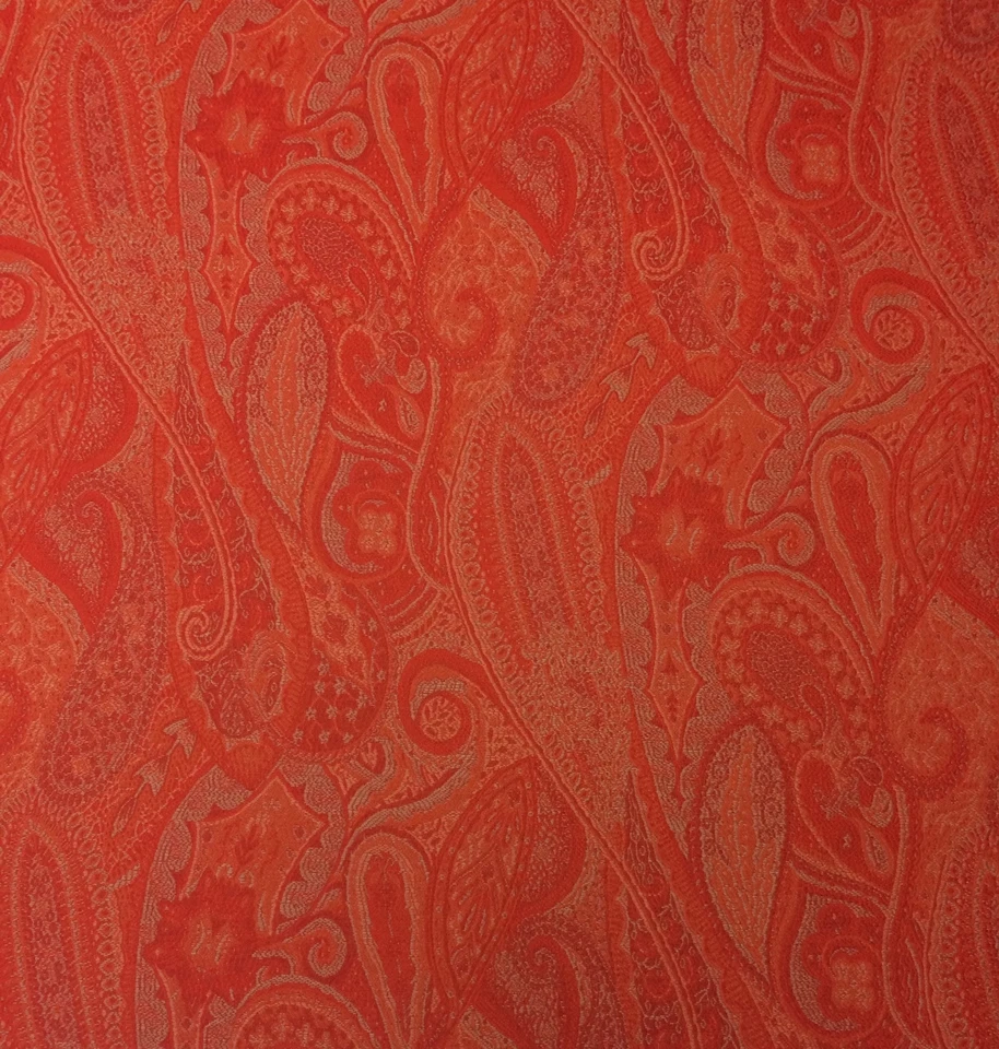 OUTDURA SASHA TANGERINE ORANGE FLORAL PAISLEY OUTDOOR FABRIC BY THE YARD 54"W - Image 1 of 4