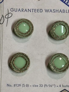 Vintage Exquisit No. 8129 size22 (9/16") western Germany Set of 4 Green Gold - Imagen 1 de 4
