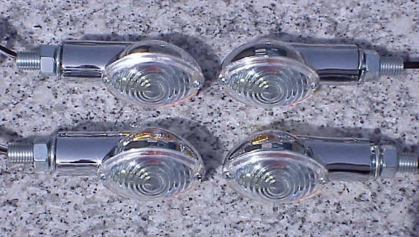SEÑALES DE GIRO TRANSPARENTES CROMADAS KAWASAKI Z KZ 650 750 900 1000 Vulcan 800 1500 1600 Foto 1 de 1