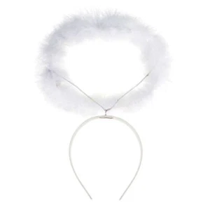 Heiligenschein,Engel,Weihnachten,Kopfschmuck, mit Federbesatz, weiß - Bild 1 von 2
