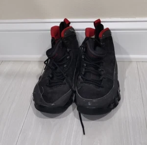 2010 Nike Air Jordan IX 9 Retro schwarz rot-dunkel anthrazit 302370-005 Schuhe Größe 8 - Bild 1 von 9