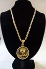 Chain And Pendant 22 Inch Gold Plated Egyptian Symbols