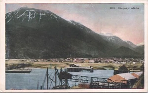 Skagway, Alaska and Harbor in foreground, A.B. Mountain in Background - - Picture 1 of 2