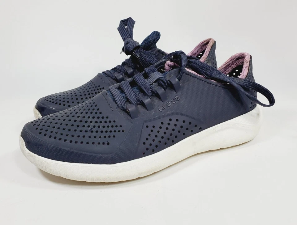 Women's Crocs Sneakers 205234 Blue Purole Size W7 - Image 1 of 4